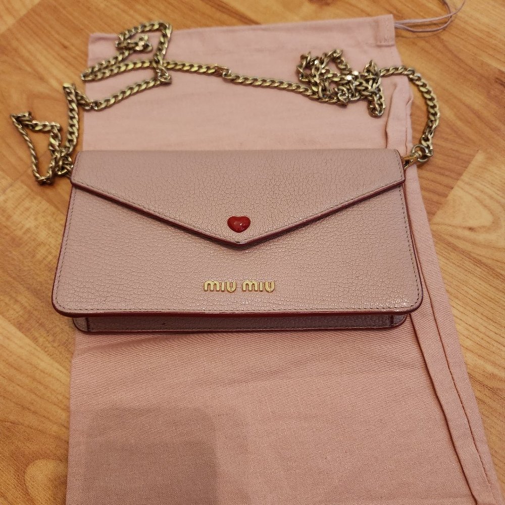Miu Miu heart envelope mini bag